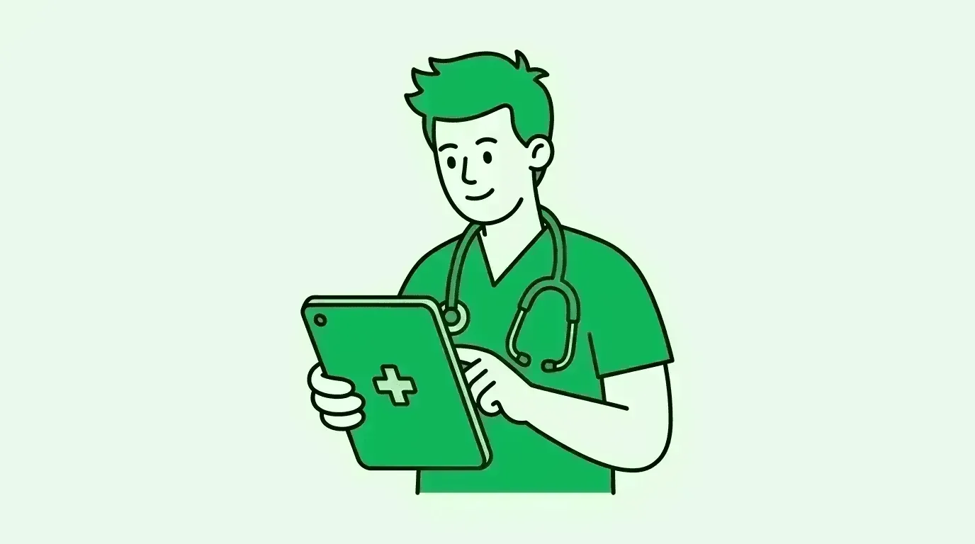 modern healthcare doctor on ipad